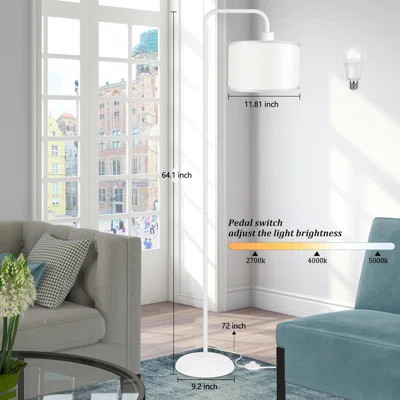 Modern LED Floor Lamp With 3 Color Temperatures & Foot Switch For Living Room, Bedroom & Office | Wayfair North America