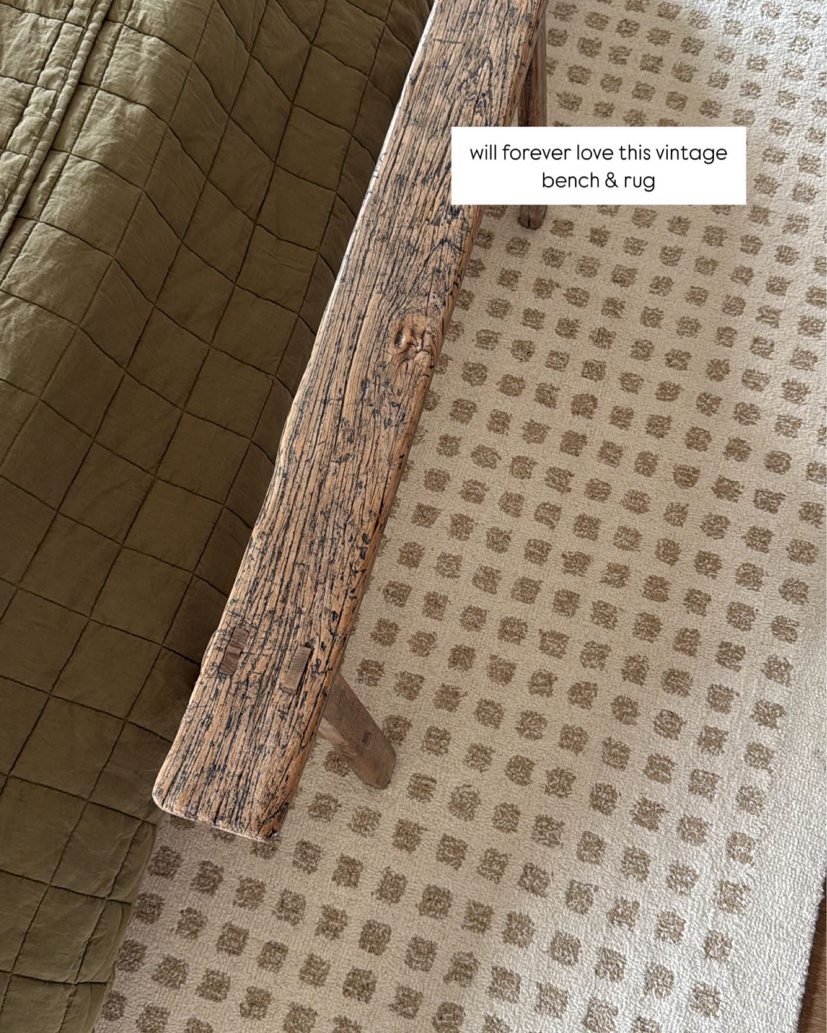Vintage bench and beautiful neutral wool rug 

#LTKStyleTip #LTKSaleAlert #LTKHome