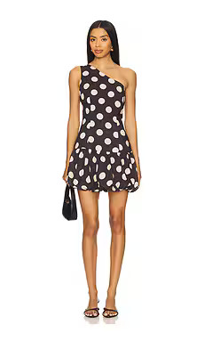 SNDYS x REVOLVE Briella One Shoulder Mini Dress in Polka Dot from Revolve.com | Revolve Clothing (Global)