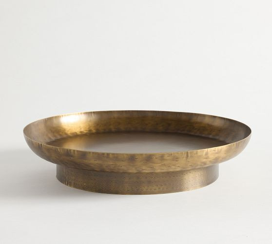 Antique Brass Decorative Pedestal Bowl | Pottery Barn (US)