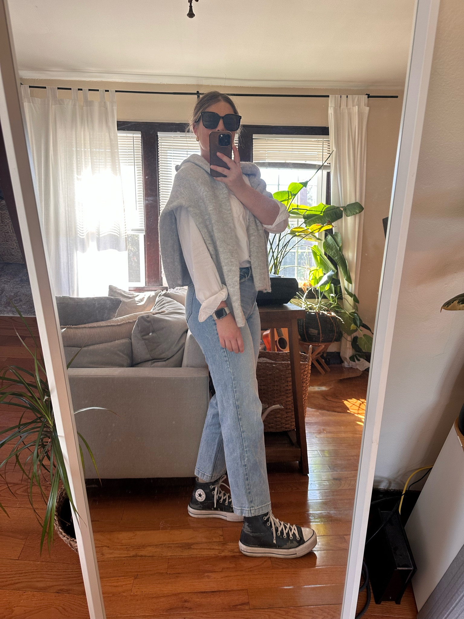 felt like a good “mullet” outfit kind of day. Business on the top and party on the bottom. 

#overtheshoulder #transitional #fall #converse 