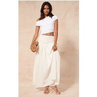 White Volume Maxi Skirt, White | PrettyLittleThing IE