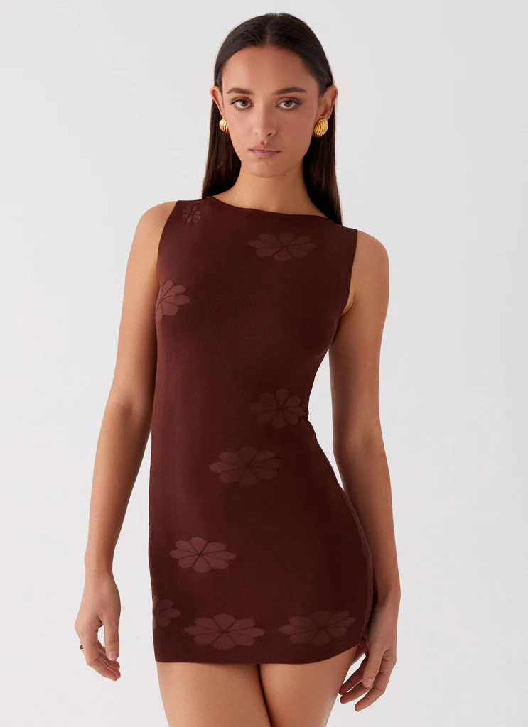 Holly Knit Mini Dress - Chocolate | Peppermayo (Global)