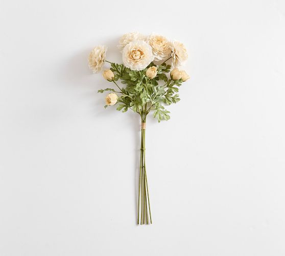 Faux Cream Ranunculus Bundle | Pottery Barn (US)