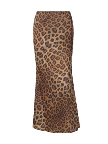 OCUH Leopard Skirt Leopard Print Skirt Y2K Leopard Printed Skirt Maxi Skirt Vintage Skirt (Leopard-b,L,Large) | Amazon (US)