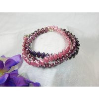 Purple Seed Bead Bracelet Set | B170 | Etsy (US)