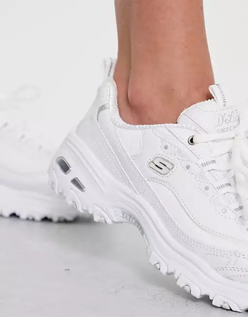 Skechers D'Lites Fresh Start chunky sneakers in white | ASOS (Global)