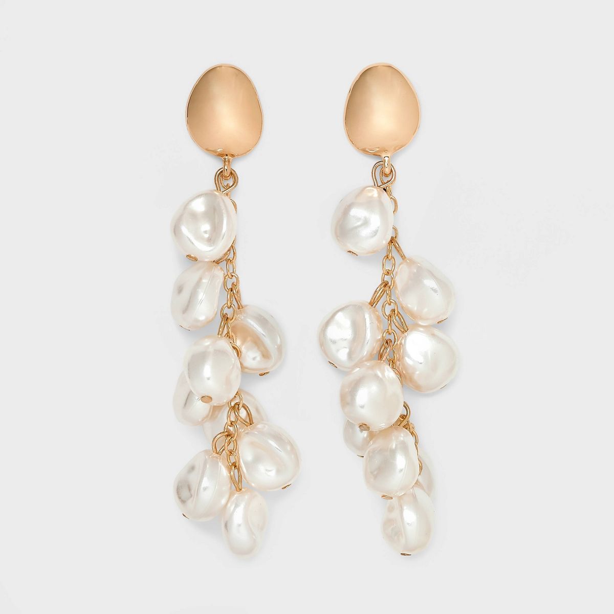 Pearl Waterfall Drop Earrings - A New Day™ White/Gold | Target