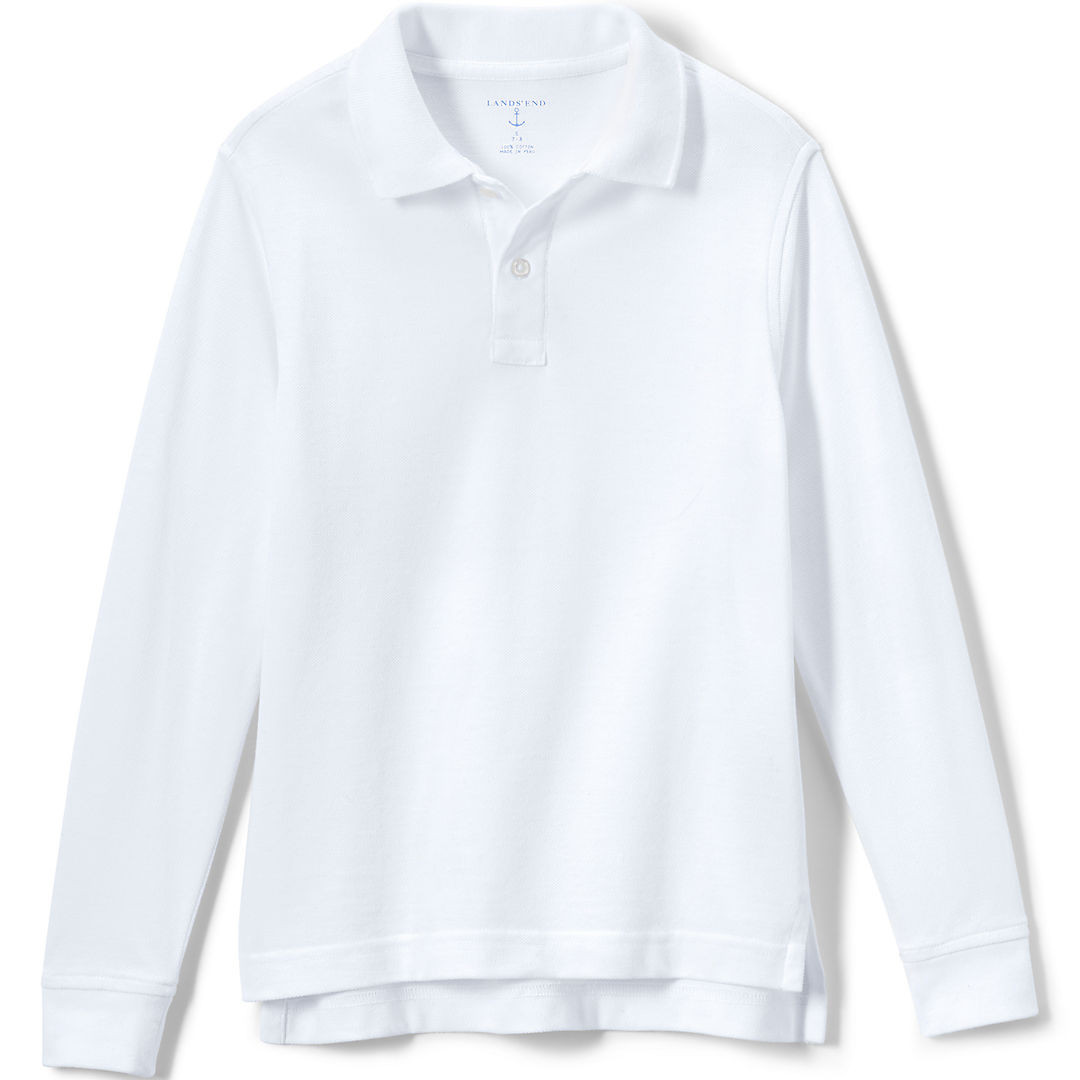 Kids Long Sleeve Mesh Polo Shirt | Lands' End (US)