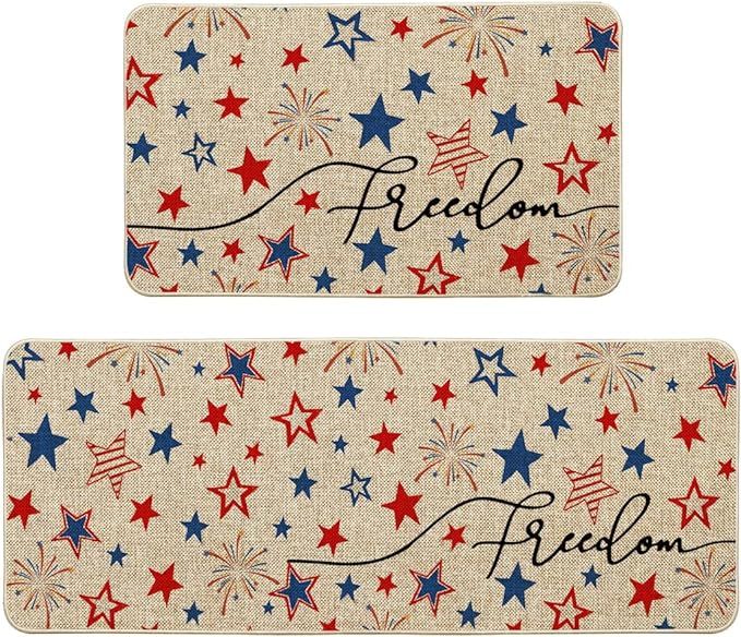 Artoid Mode Stars Freedom Patriotic 4th of July Doormat, Seasonal Summer Party Low-Profile Home K... | Amazon (US)