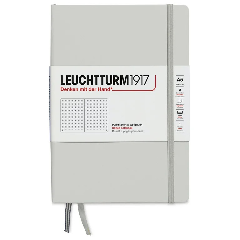 Leuchtturm1917 Dotted Hardbound Notebook - Light Grey, 5-3/4" x 8-1/4" | Walmart (US)
