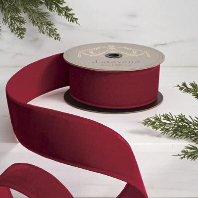 Red Tonal Velvet Ribbon with Wire Edging for Bows & Indoor Decor | Frontgate
