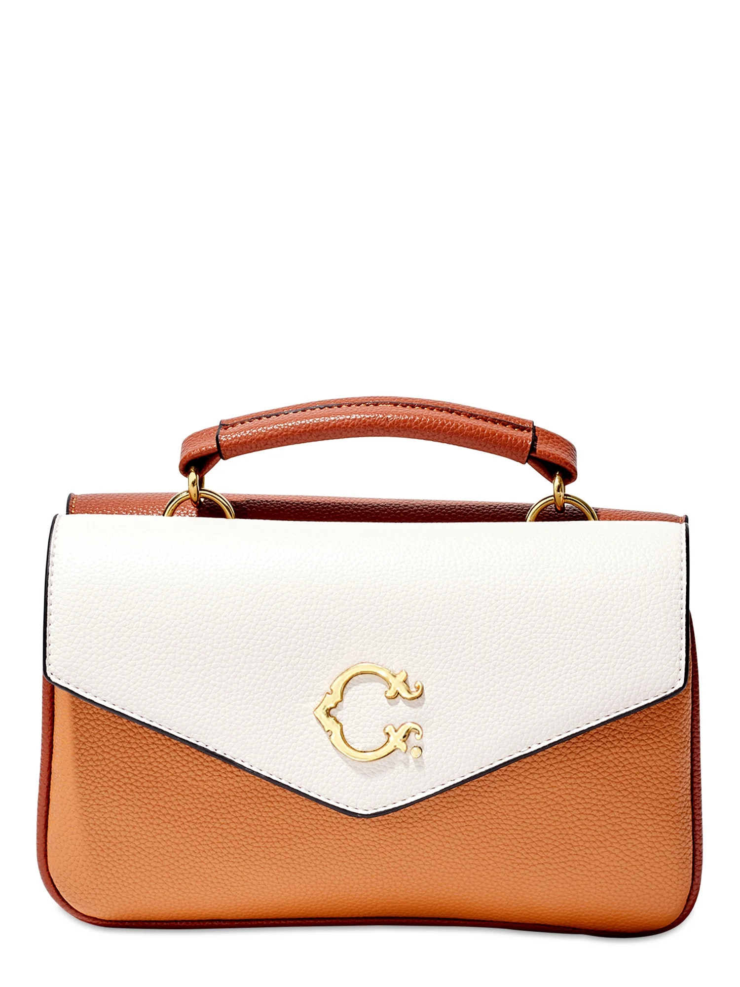 C. Wonder Women's Abigail Vegan Leather Double Flap Crossbody Bag Coconut | Walmart (US)