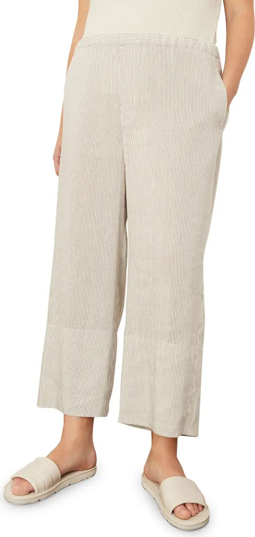 Stripe Linen Blend Crop Pull-On Pants | Nordstrom Rack