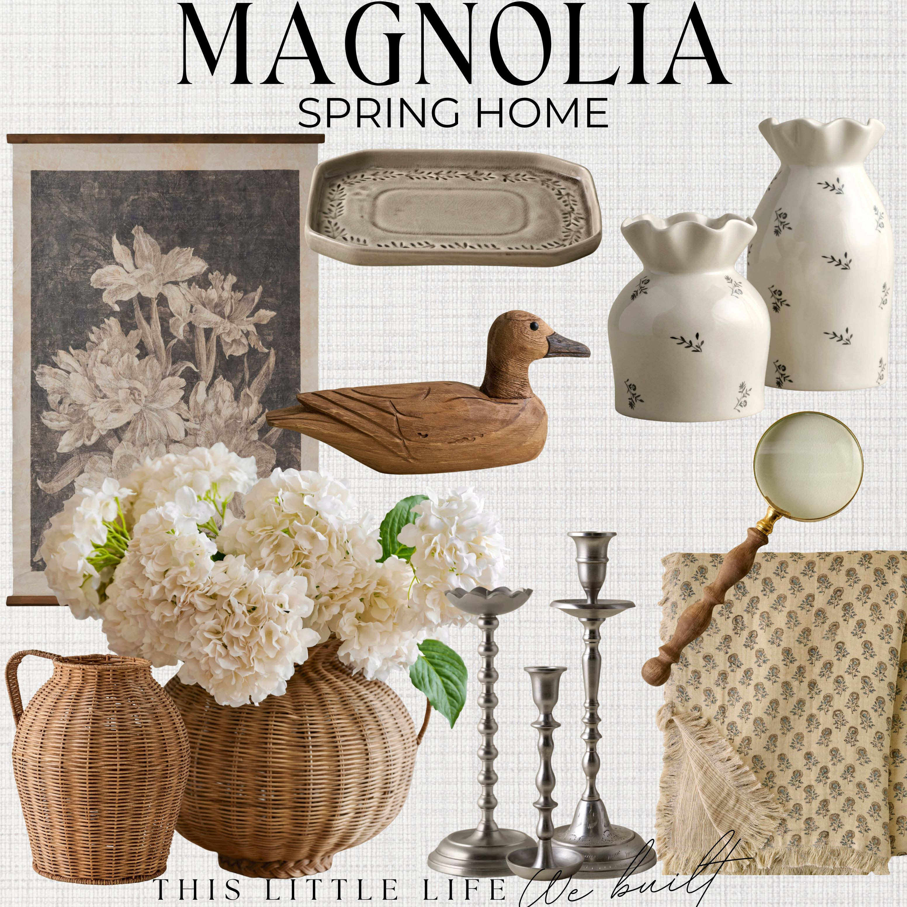 Spring Home Decor from Magnolia Home!
Magnolia Decor / Neutral Spring Decor / Light Linen Curtains / Textured Throw Pillows / Soft Neutral Throws / Woven Baskets / Fluted Ceramic Vases / Decorative Trays / Faux Greenery & Branches / Stoneware Bowls / Wooden Bead Garlands / Neutral Area Rugs / Natural Fiber Rugs / Organic-Shape Mirrors / Minimalist Wall Art / Warm Wood Coffee Tables / Light Oak Consoles / Bouclé Accent Chairs / Upholstered Ottomans / Cane & Rattan Furniture / Sculptural Table Lamps / Ceramic Table Lamps / Soft White Bedding / Neutral Table Runners / Handcrafted Pottery / Linen Slipcovers / Modern Organic Accent Furniture 

 #LTKSeasonal #LTKHome