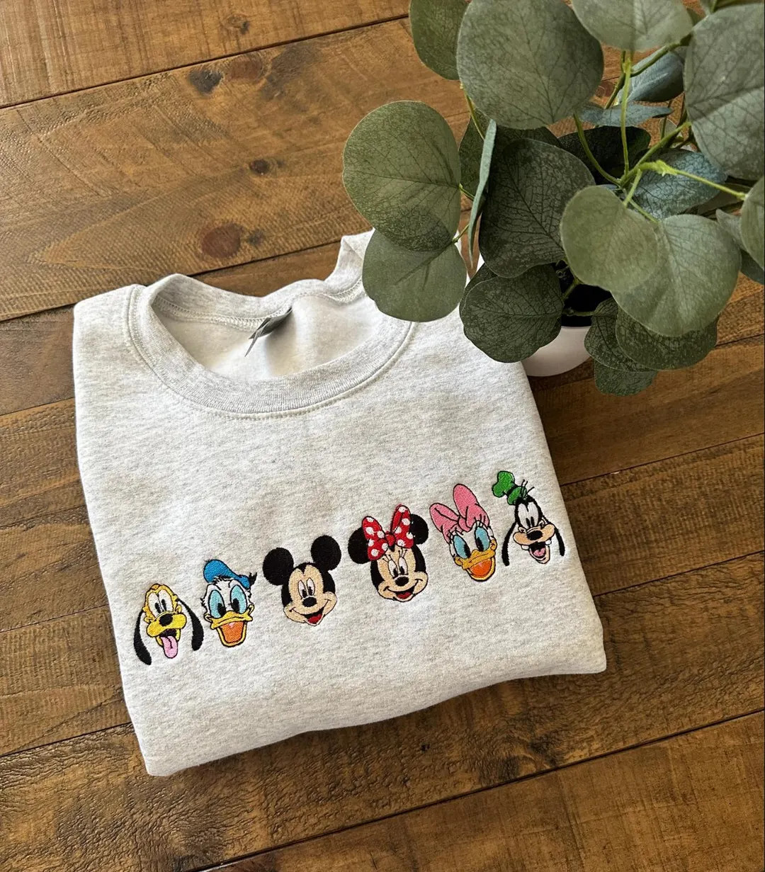 Disneyland Mickey And Friends Embroidered T-Shirt, Walt Disney World Embroidery Sweater, Disney C... | Etsy (US)
