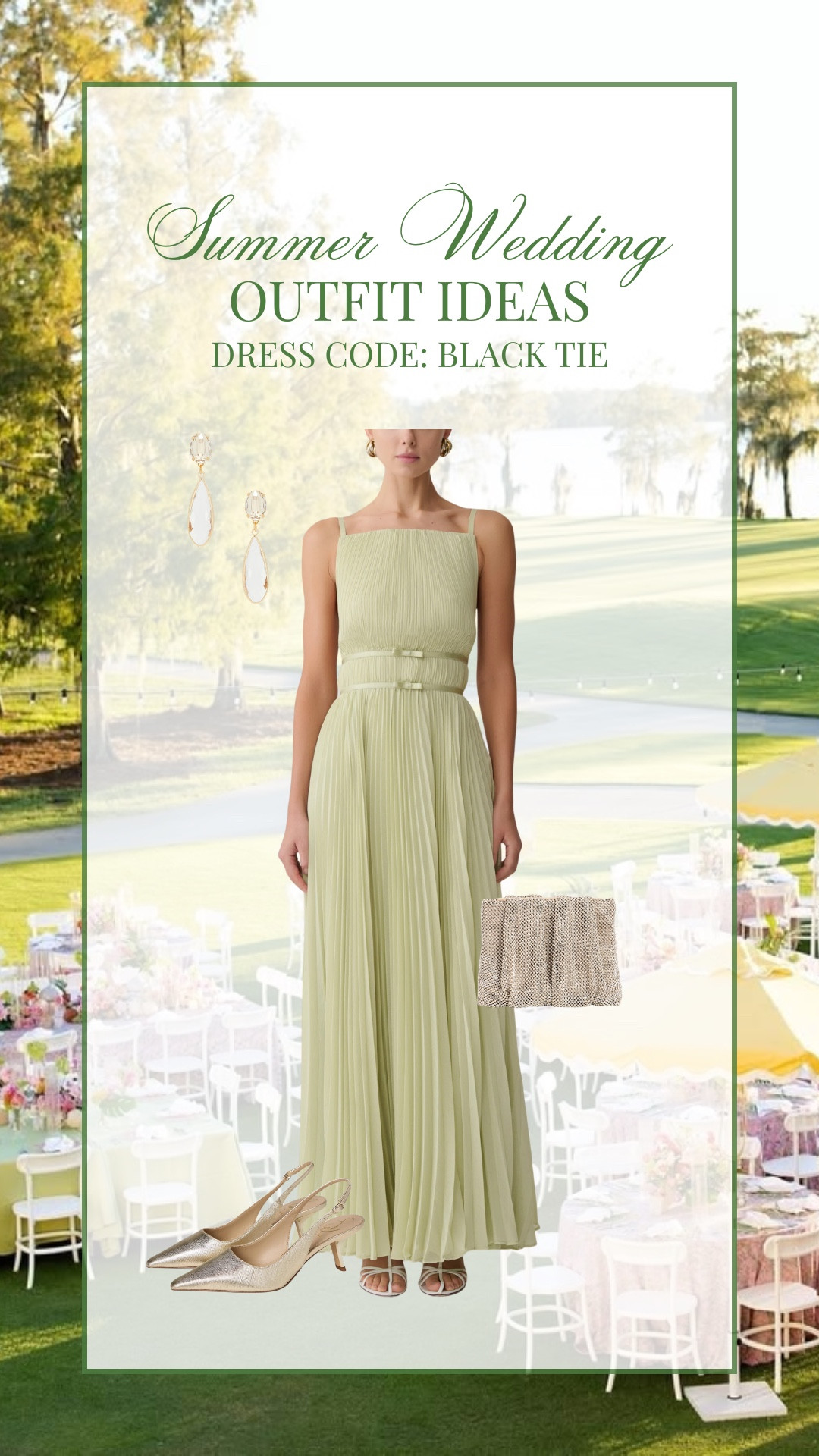Summer black tie wedding guest outfit idea!