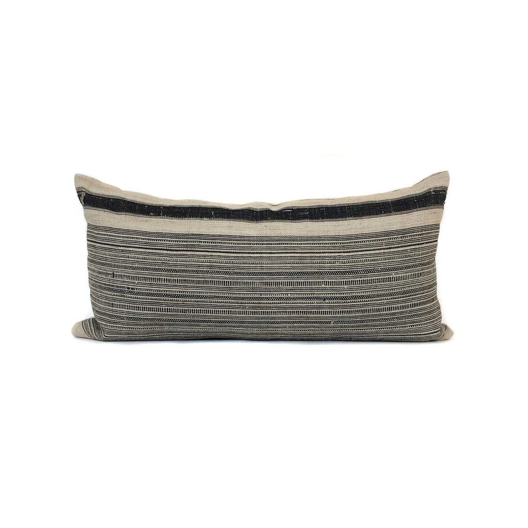 Vintage Hmong Stripe Pillow Cover | No276 , Throw Pillows Pillow Covers | Black Pillow | Decorati... | Etsy (US)