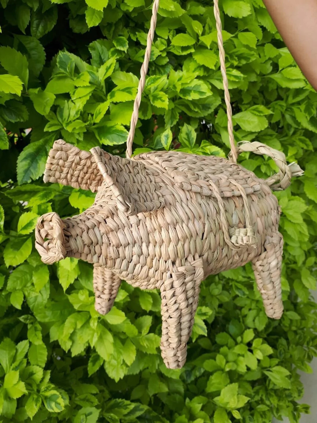 Mexican Woven Palm Bag, Pig Wicker Bag, Mexico Beach Rattan Straw Bag, Mexican Straw Bag, Vintage... | Etsy (US)