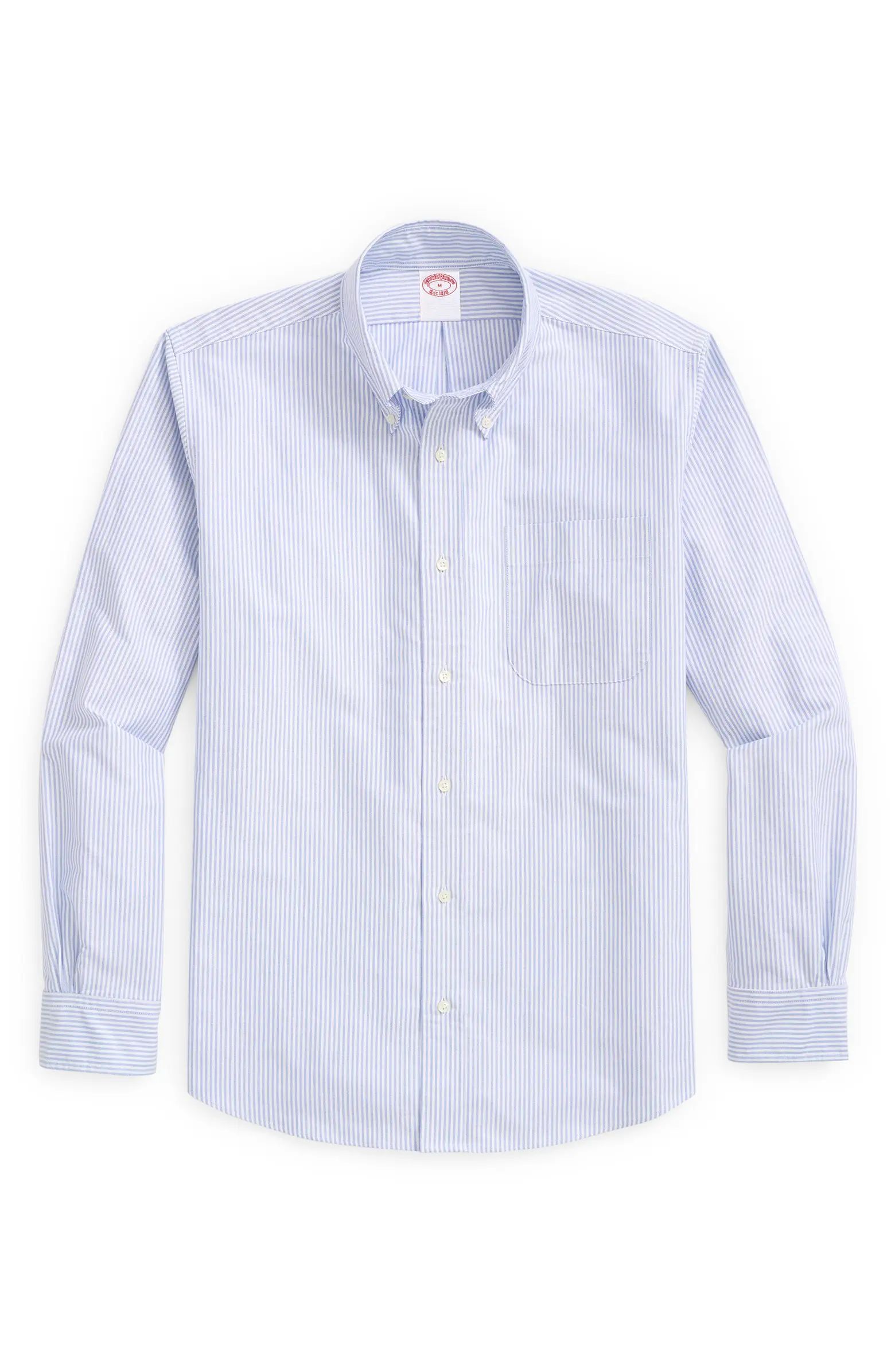 Brooks Brothers Regular Fit Stripe Oxford Cotton Button-Up Shirt | Nordstrom | Nordstrom