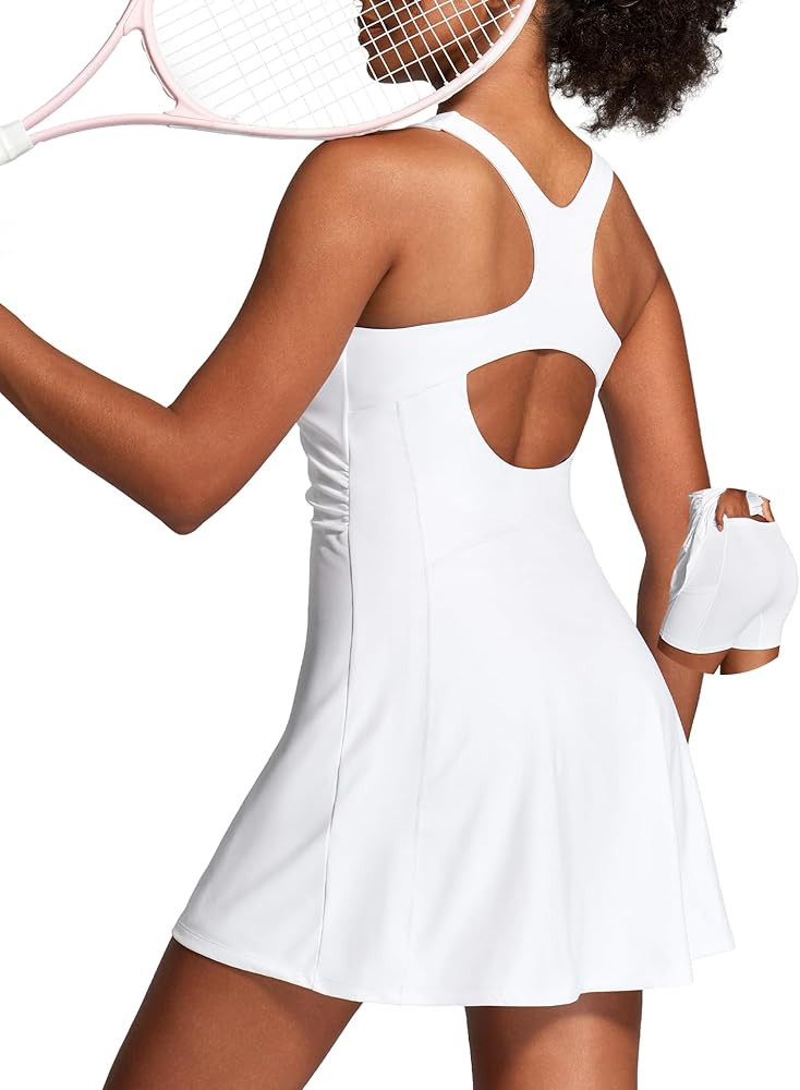Ewedoos Athletic Dress for Women Tennis Dress with Shorts Underneath Easy Peezy Square Neck Worko... | Amazon (US)