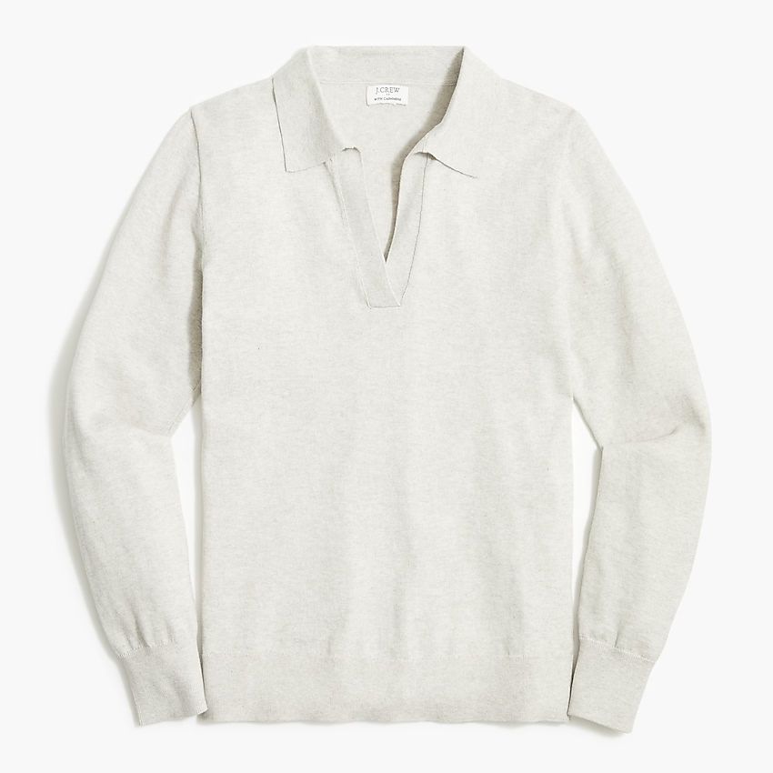 Cotton-cashmere polo sweater | J.Crew Factory
