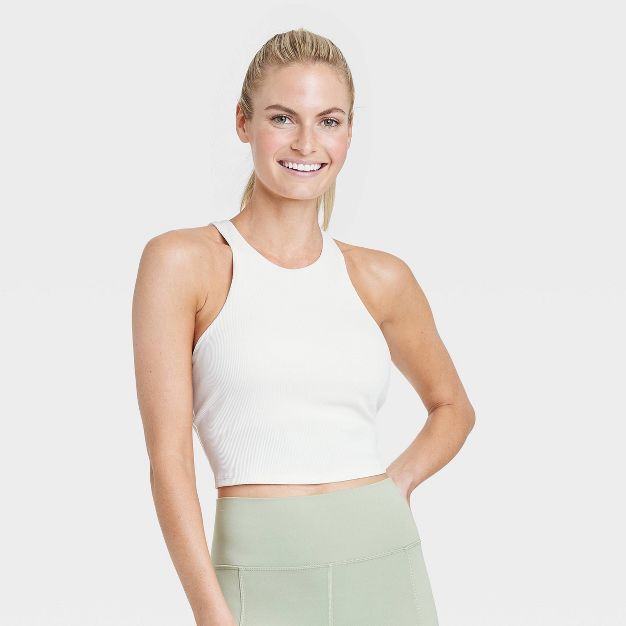 Women's Light Support Ribbed Flex Cropped Bra - All in Motion™ | Target