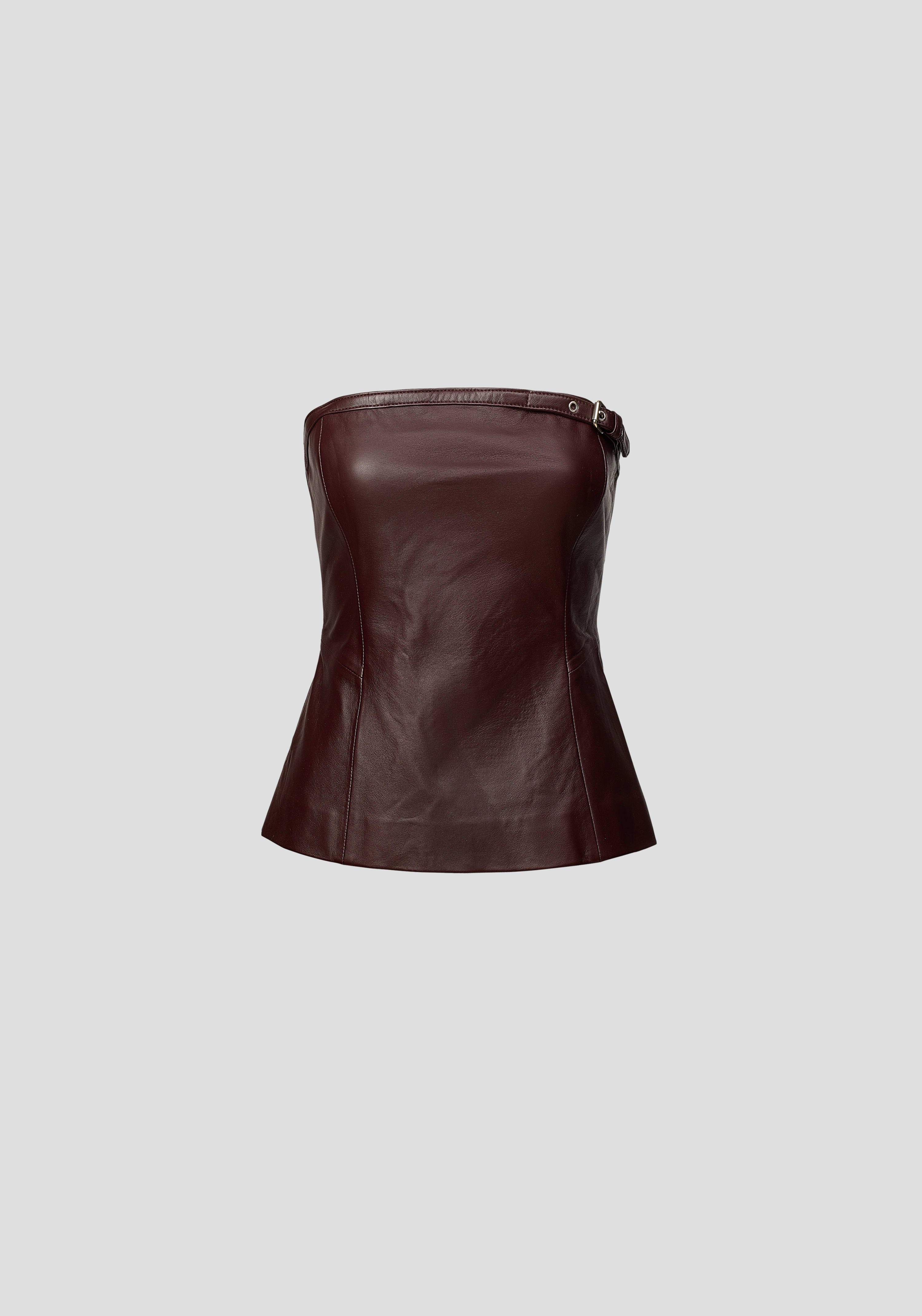 Royale Leather Top IN BROWN | TOPS | VIKTORIA & WOODS | Viktoria & Woods