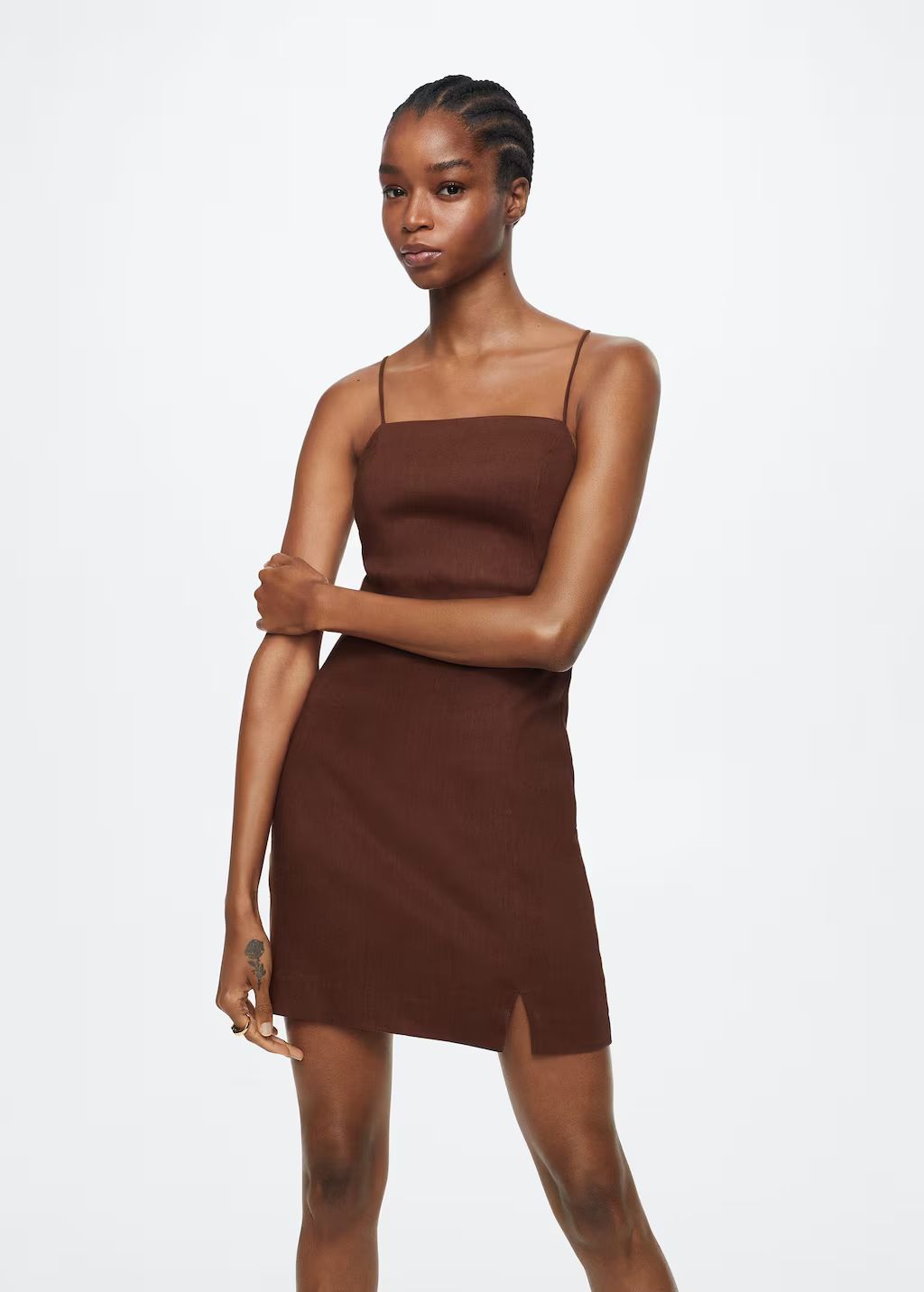 Linen strap dress | MANGO (UK)