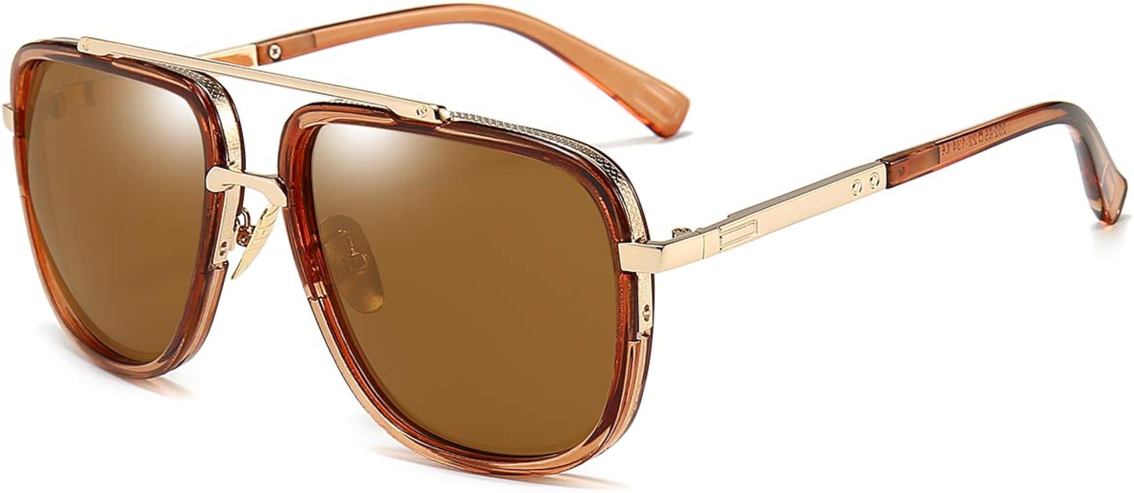 Dollger Oversized Square Aviator Sunglasses for Men Pilot Shades Gold Frame Retro Sun Glasses | Amazon (US)