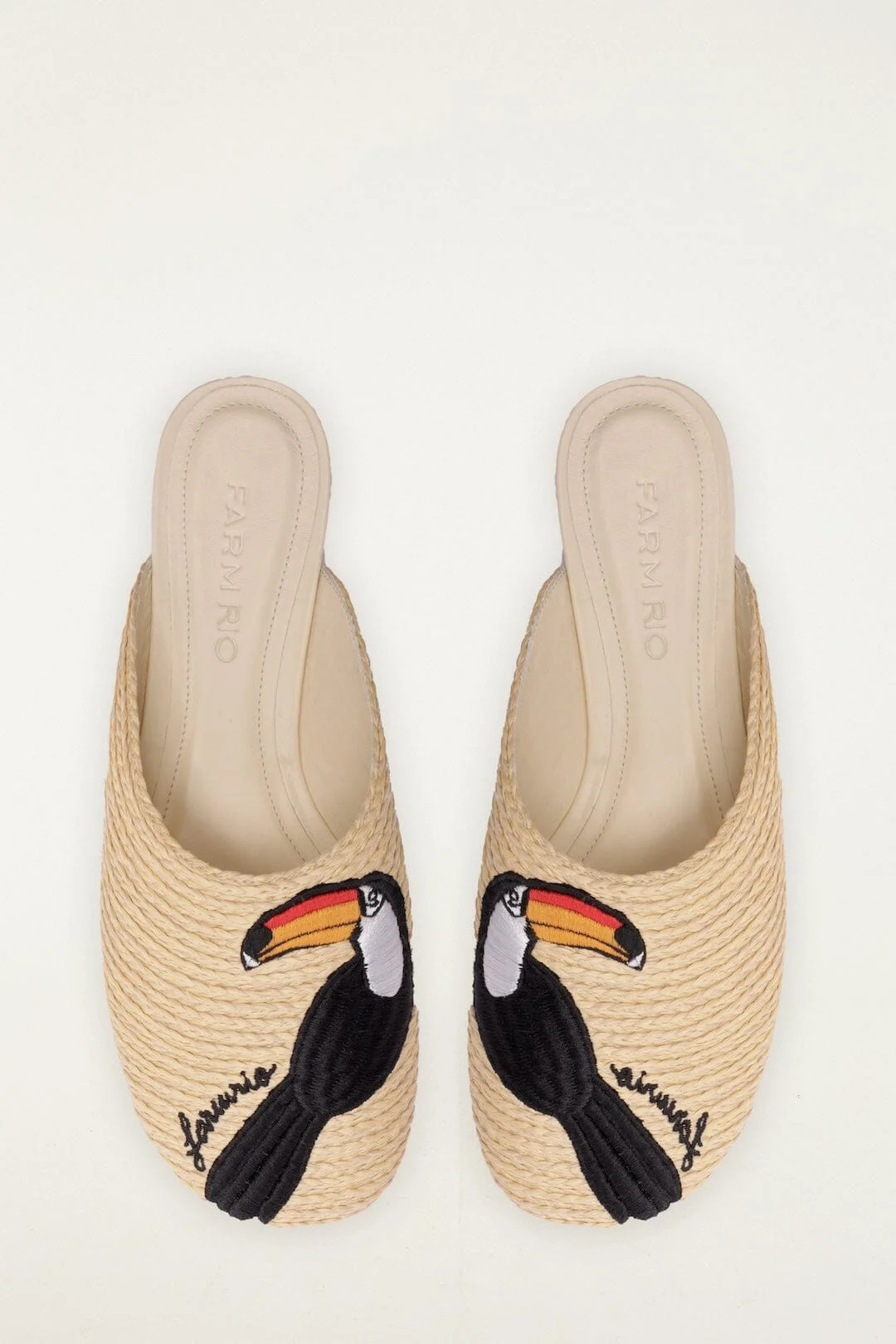 Raffia Embroidered Icons Mule | FARM Rio | FarmRio (US)