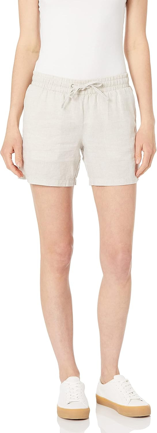 Amazon Essentials Women's Drawstring Linen Blend Short - 5" | Amazon (US)