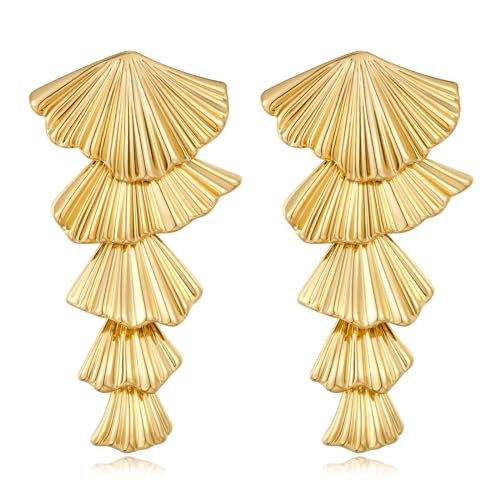 AOLIMI Gold Shell Dangle Earrings for Women Seashell Drop Dangle Earrings Beach Earrings Hypoallergenic Earrings Summer Jewelry | Amazon (US)