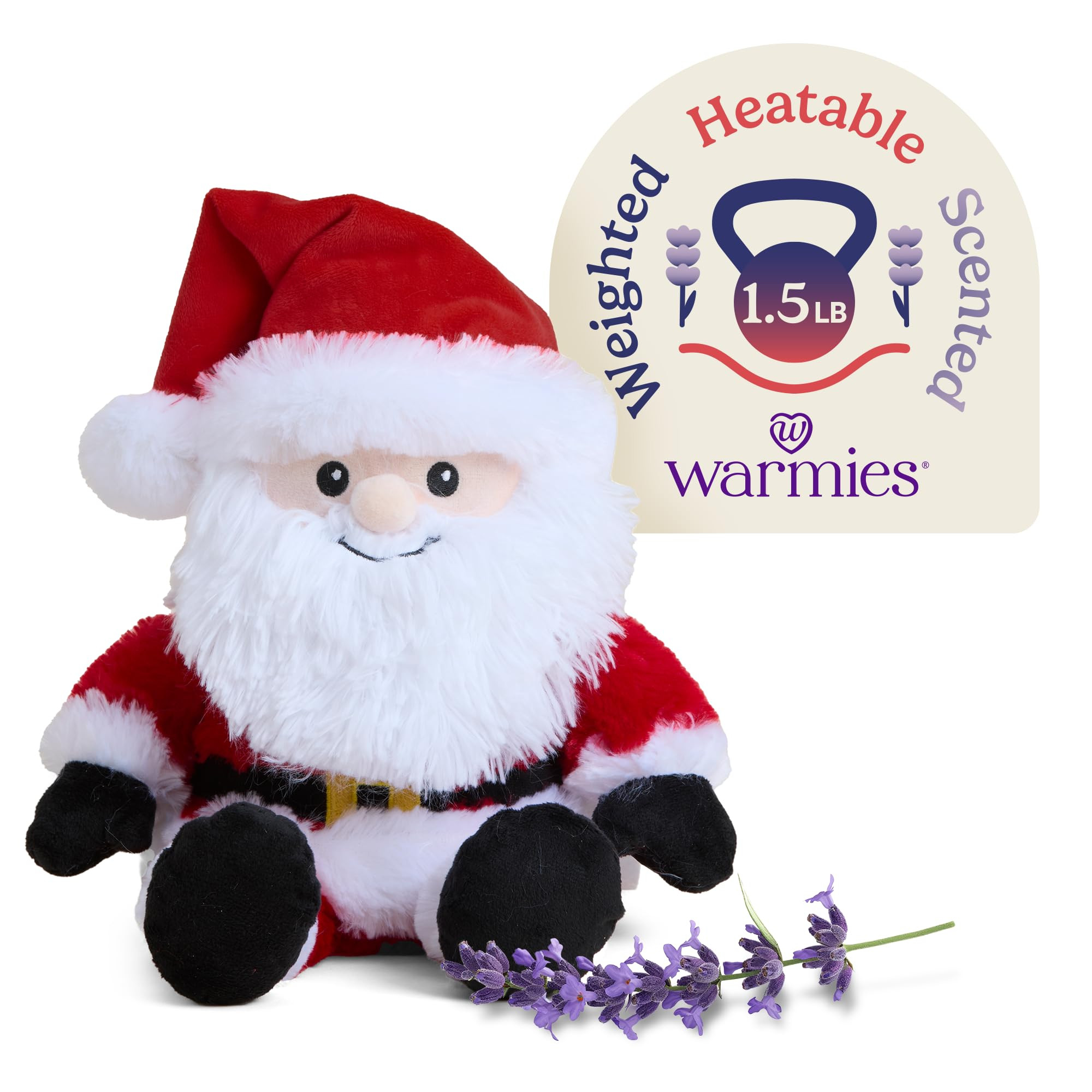 warmies Microwavable & Weighted Stuffed Animals, Santa - Heated Stuffed Animal Plushie for Warmth... | Amazon (US)
