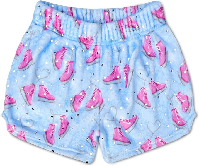 iscream Big Girls Silky Soft Plush Fun Print Fleece Shorts - Holiday Twinkle Collection | Amazon (US)