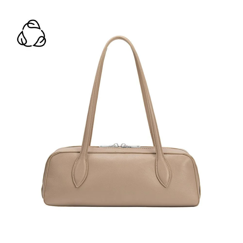 Beige Serafina Recycled Vegan Leather Shoulder Bag | Melie Bianco | Melie Bianco