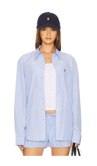 GUIZIO Oona Buttondown in Blue. - size S | Revolve Clothing (Global)