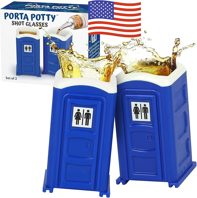 American Designed & Owned, Original Porta Potty Shot Glasses Gag Gift for Men, Top Choice for Num... | Amazon (US)
