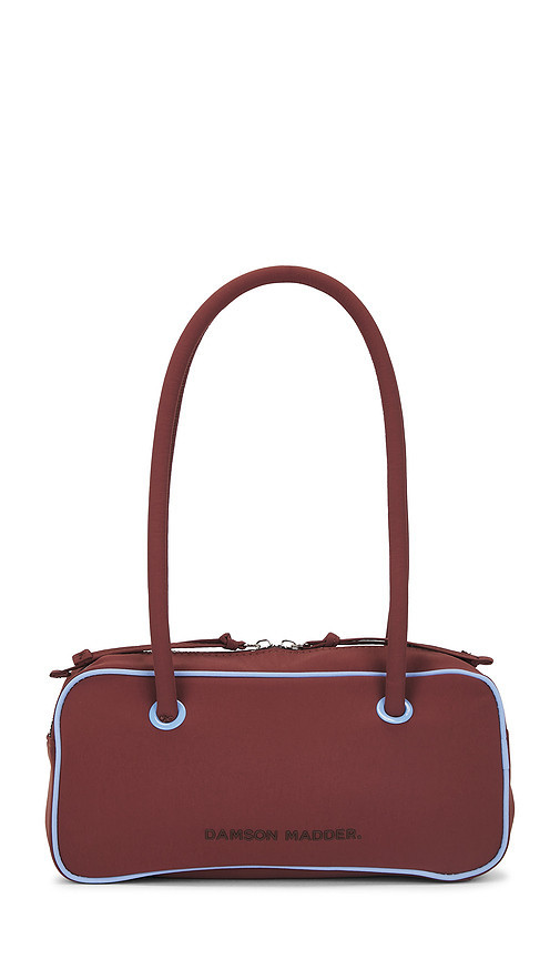Damson Madder Benny Mini Bowler Bag in Chocolate and Blue in Brown. | Revolve Clothing (Global)