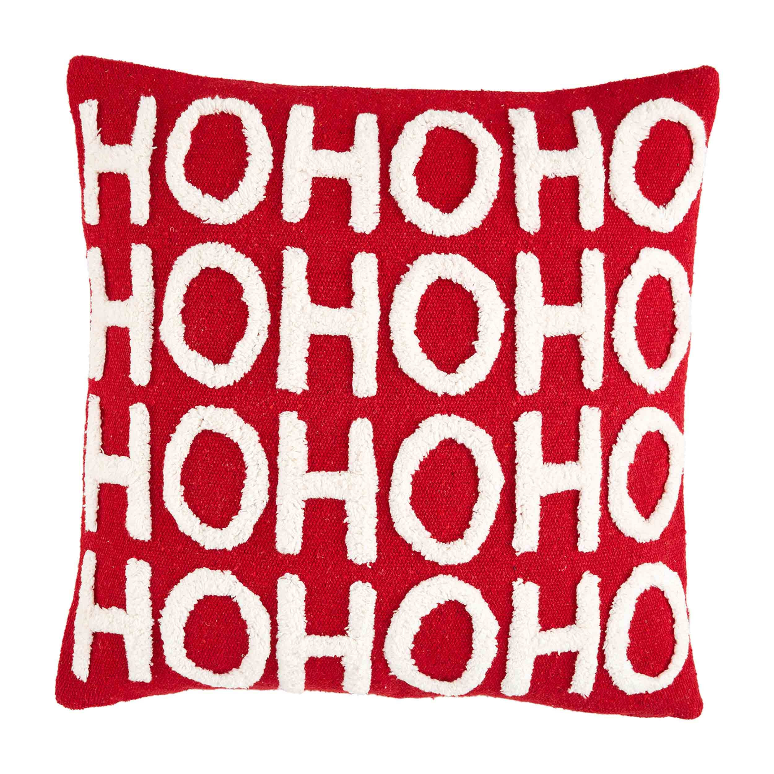 Mud Pie Christmas Tufted Xmas Word Pillow, 20" x 20", Ho Ho Ho | Amazon (US)