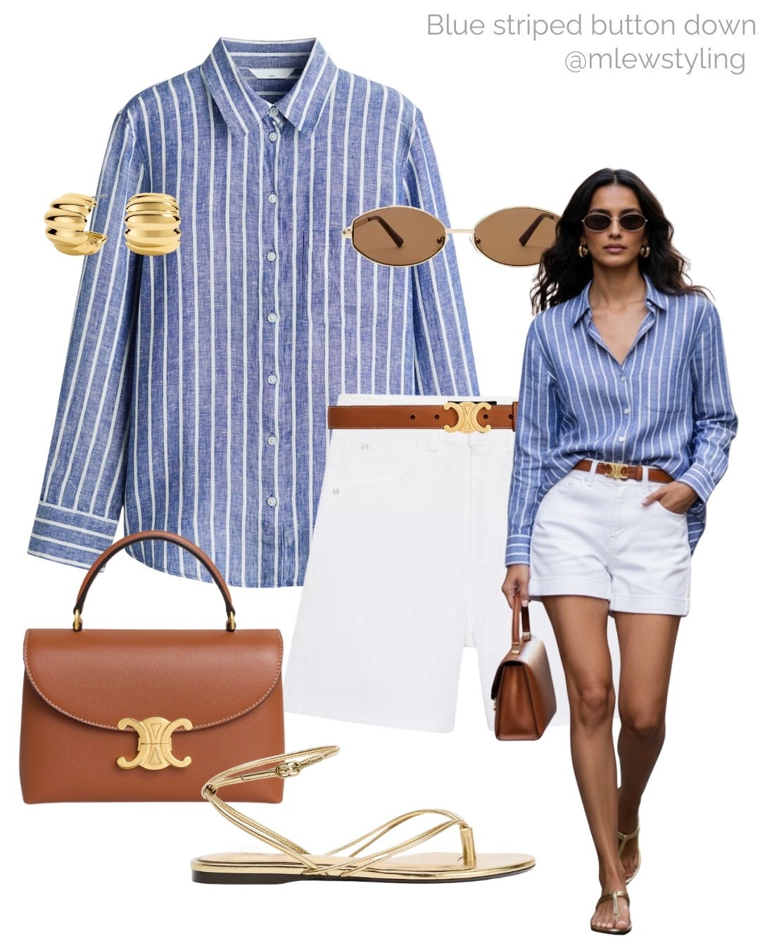 Summer outfit with chic basics ✨

Tags: linen button down, Zara mom jean shorts, white denim, Celine belt, brown & gold sunglasses, gold sandals, capsule wardrobe, old money style

#LTKsummer #LTKstyletip #LTKshoes