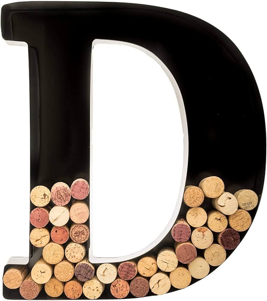 will's Wine Cork Holder - Metal Monogram Letter (D), Black, Large | Wine Lover Gifts, Housewarmin... | Amazon (US)