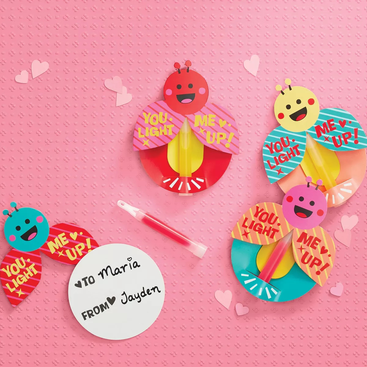 16ct Glow Stick Valentine's Day Craft Exchange Classroom Cards - Spritz™ | Target