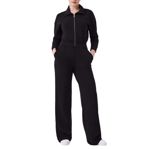 Women's Spanx AirEssentials Wide Leg Jumpsuit Large Very Black | Scheels