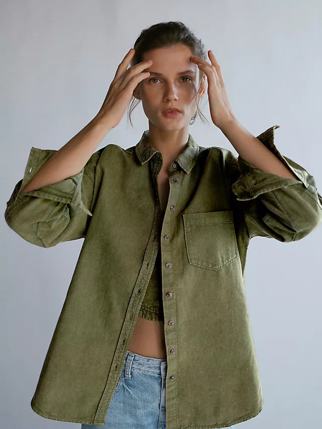 Pilcro Oxford Tunic Buttondown | Anthropologie (US)