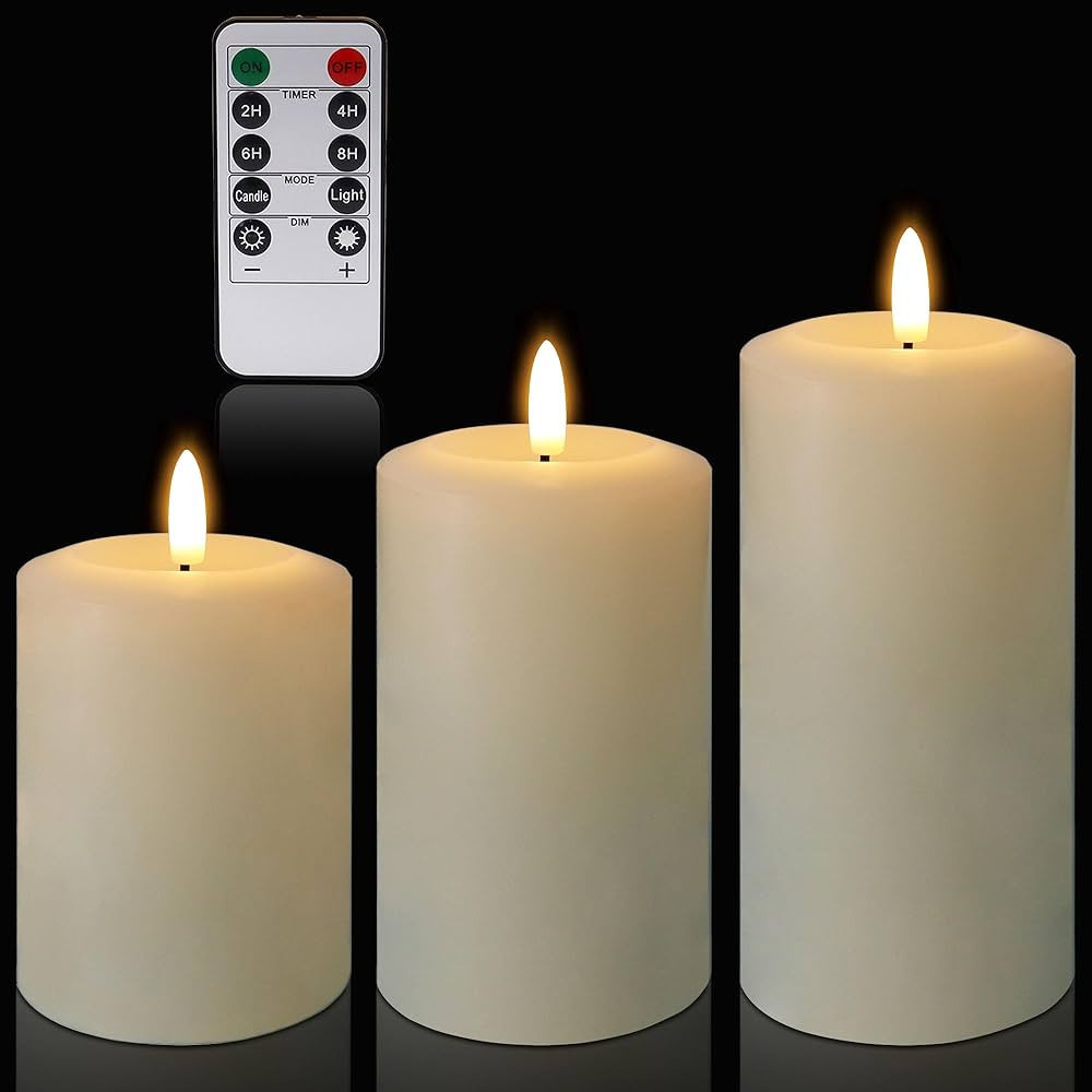 Flameless Candles with Remote and Timer, Battery Operated Candles, Flickering Led Candles Real Wa... | Amazon (US)