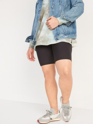 Maternity Full Panel PowerSoft Postpartum Support Biker Shorts -- 8-inch inseam | Old Navy (US)