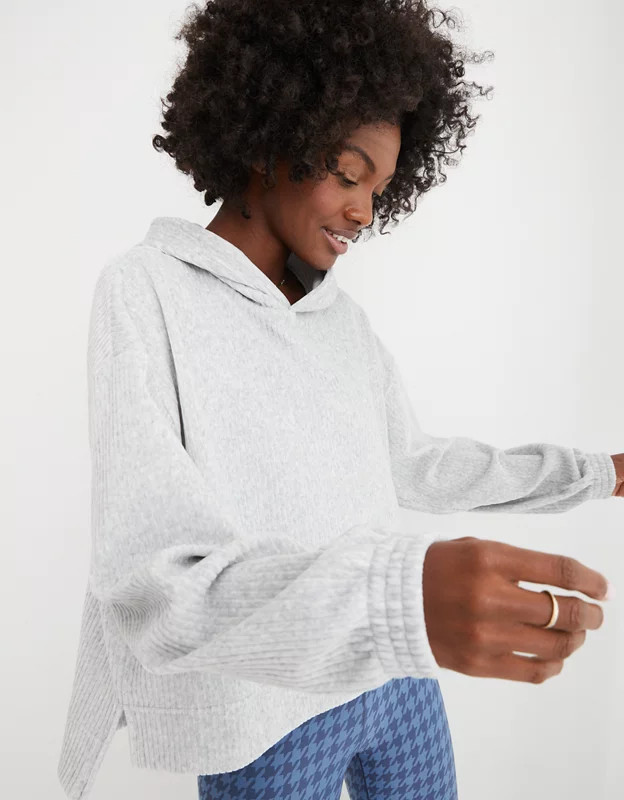 Aerie Groove-On Velour Hoodie | American Eagle Outfitters (US & CA)