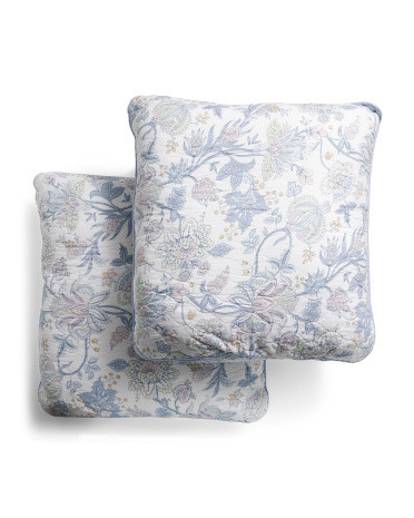 2pk Cotton Jacobean Floral Euro Pillows | TJ Maxx