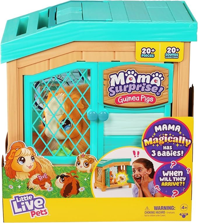 Little Live Pets - Mama Surprise | Soft, Interactive Guinea Pig and her Hutch, and her 3 Babies. ... | Amazon (US)